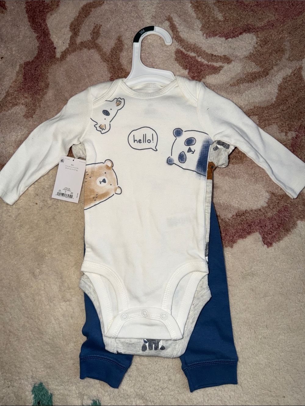 NEW Carter’s 3 Piece Bodysuits & Pants Matching Set